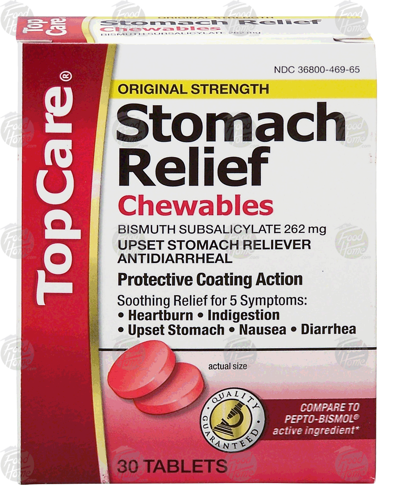 Product Infomation for Top Care stomach relief chewables, protective